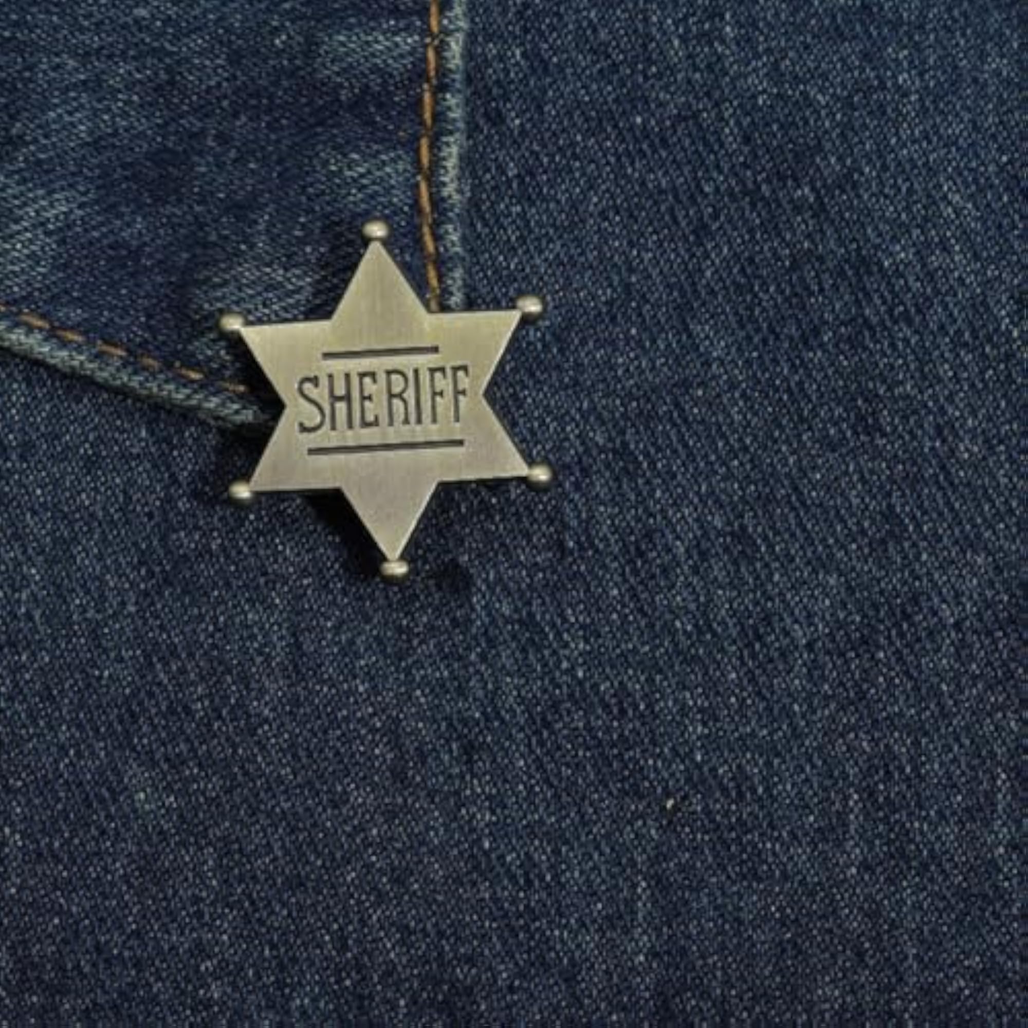 6Pcs Vintage Sheriff Lapel Pin Badges, Cowboy Theme